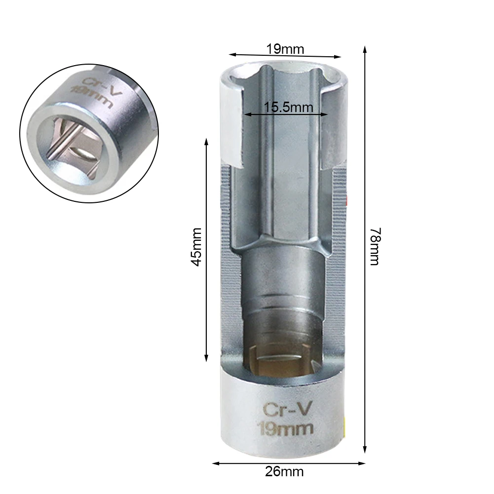 Imagem -02 - Car Oxygen Sensor de Remoção e Ferramenta de Instalação Drive Socket Wrench Reparação Car Especial 17 mm 19 mm 2