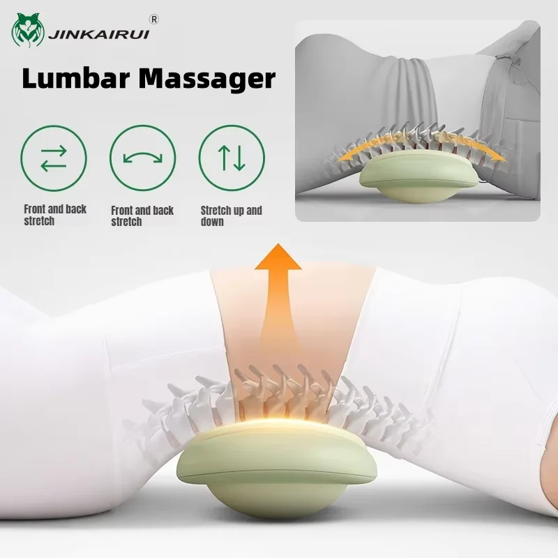 Electric Lumbar Massager, Airbag Lifting & Stretching, Vibration Back & Waist Cushion, Hot Compress Pulse Waist Support Massager