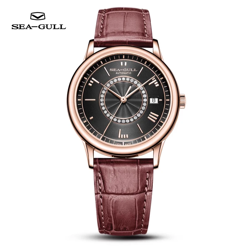 Seagull watch men\'s automatic mechanical watch casual business watch diamond calendar watch waterproof watch 519.27.6038