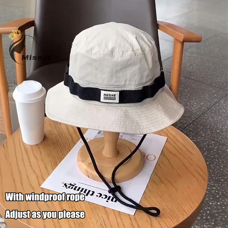 コントラストヴィンテージフィッシャーマンハット男性と女性用夏のアウトドアキャンプ登山帽子大きなつばの日よけ帽子