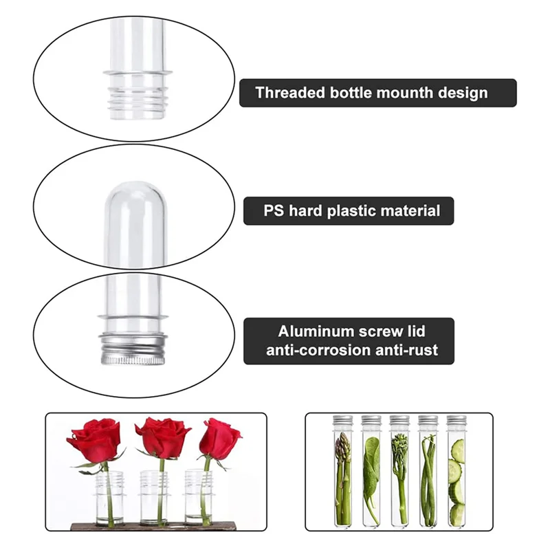 90 PCS Test Tubes 45Ml Plastic Test Tubes Single Test Tubes With Lids Sample Storage Tube Transparent Tubes Set