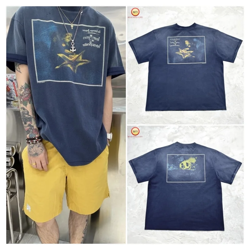 

Saint CPFM Summer Highest Quality 1:1 Hip Hop Casual Round Neck Retro Print High Street Men's Women's T-Shirt