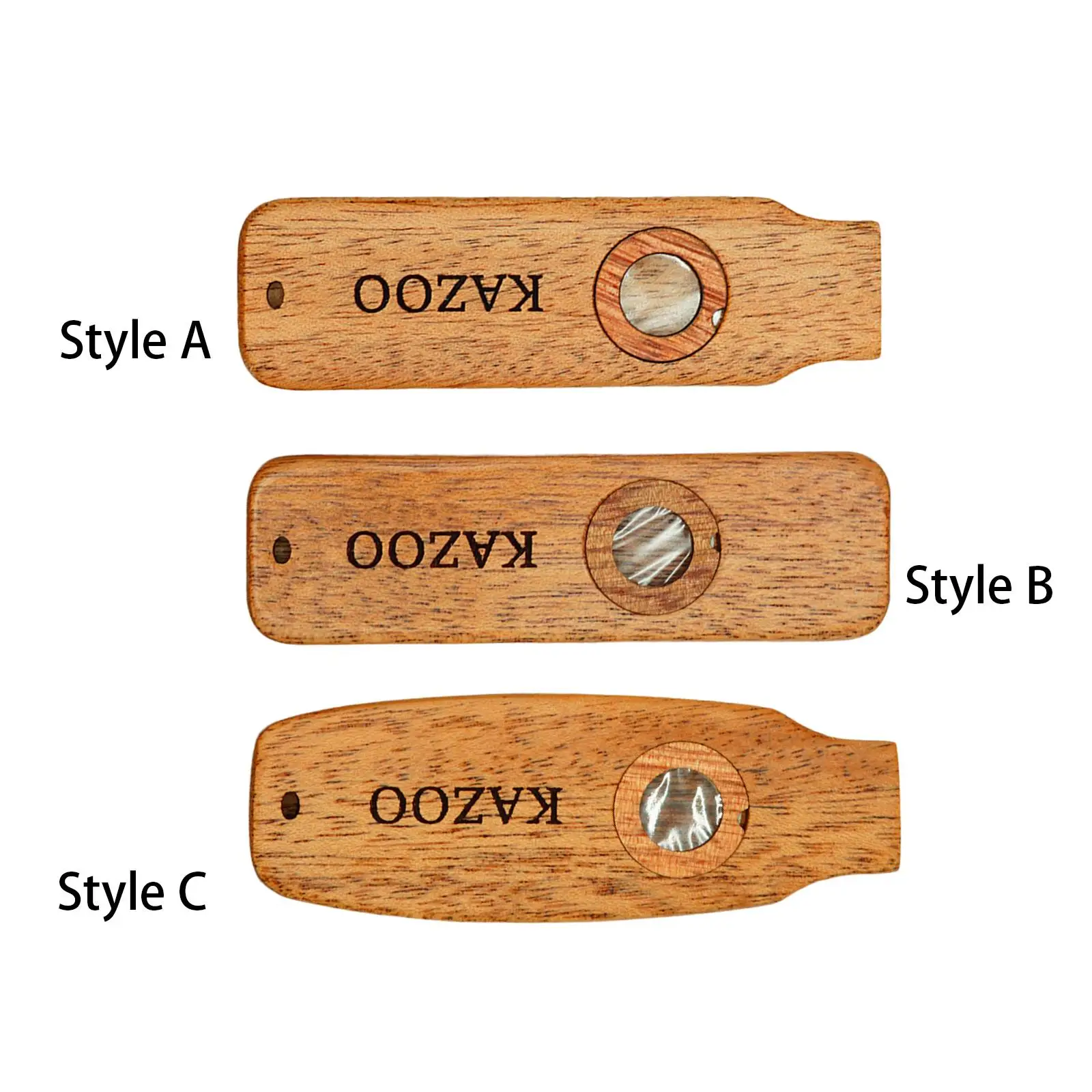 Wooden Kazoo Easy to Learn Lightweight Portable Decorative Musical Instrument for Camping Gift Birthday Picnic Party Supplies