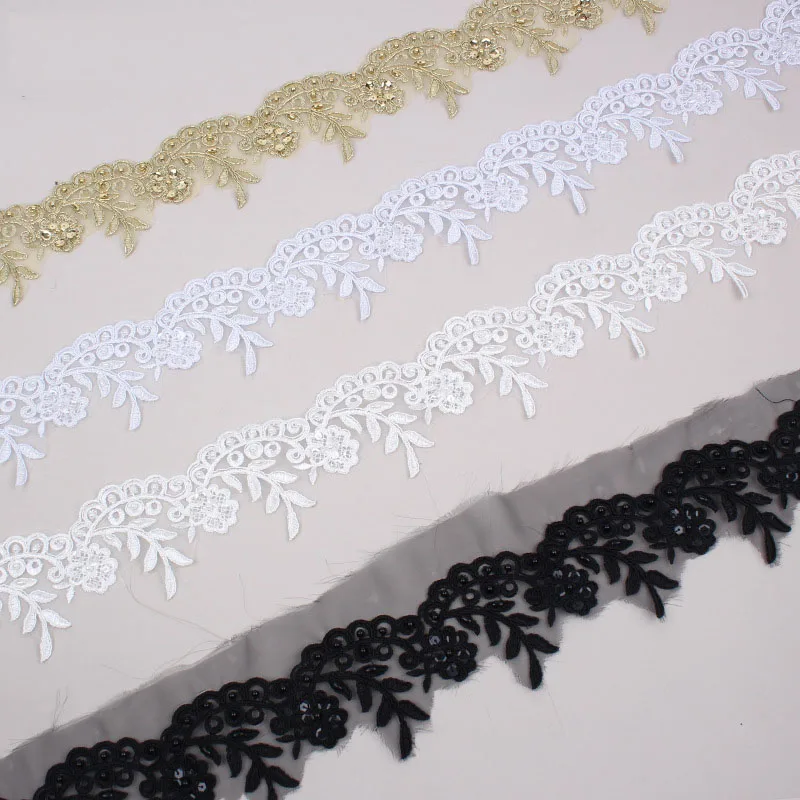 

1/5Yards 9cm Wide Gold Silver Cording Fabric Flower Venise Venice Mesh Lace Trim Applique Sewing Craft for Bride Wedding Dresses