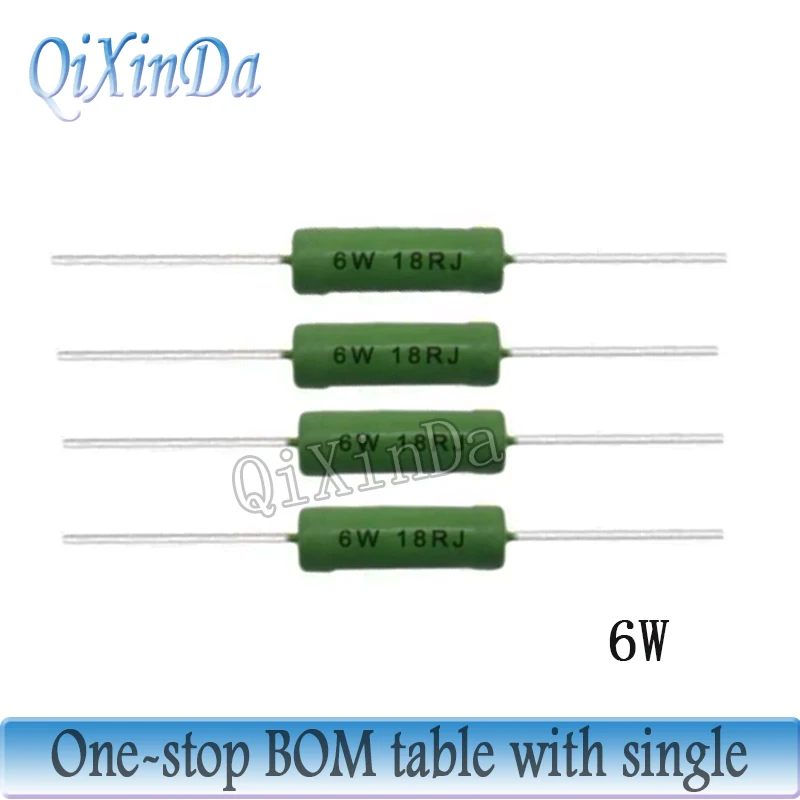 5PCS RX21 6W Wire Wound Resistance 5%1R 10R 100R 470R 1K 10K 12K 15K 15R 22R 24R 27R 30R 33R 51R 220R 330R Resistor RX21-6W