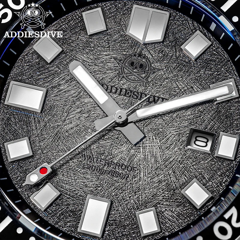 Addiesdive novo relógio masculino de aço inoxidável relógios quartzo super luminoso 20bar à prova dwaterproof água vidro safira masculino relogios masculino