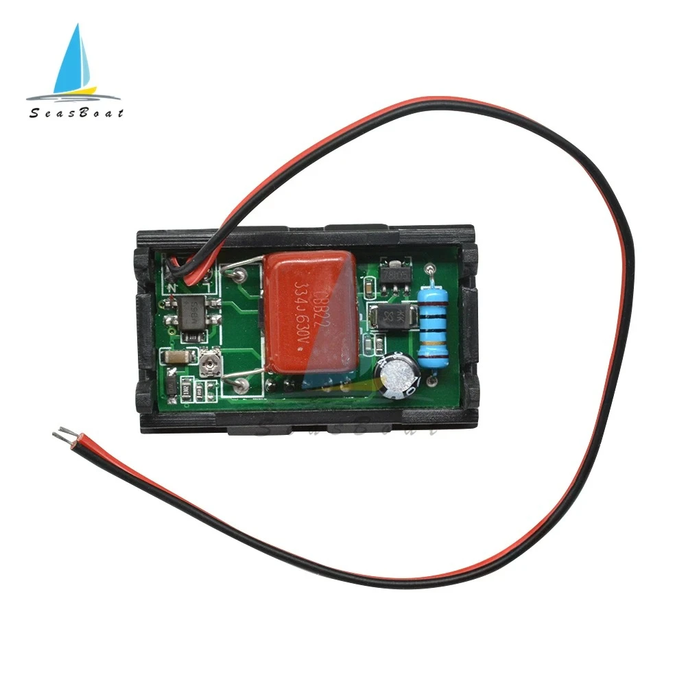 AC70-500V Digital Voltage Meter 0.56" LED Voltmeter Volt Instrument Tool 2 Wires Red Green Blue Display Voltage Tester 110V 220V