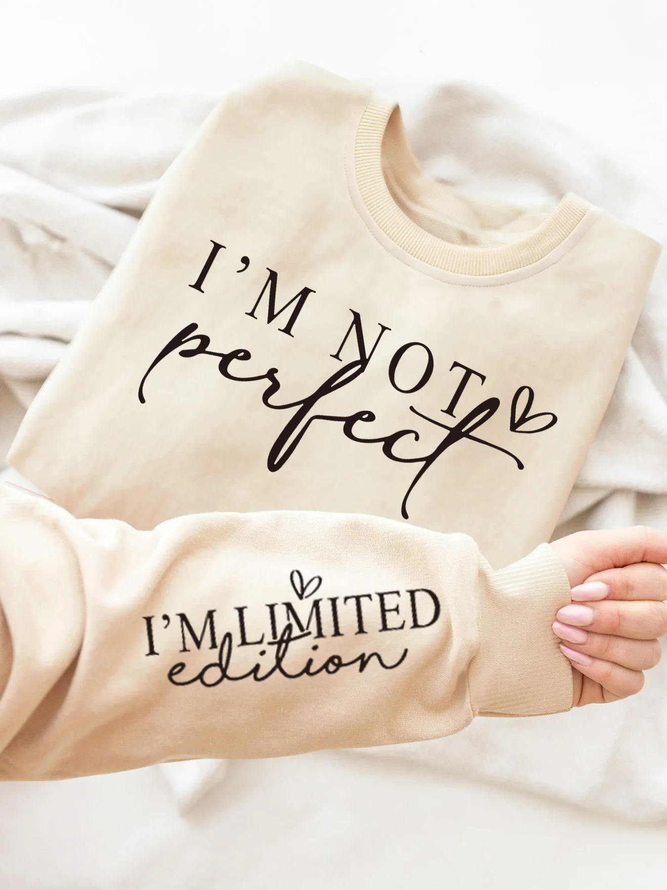 

Женский осенне-зимний свободный повседневный удобный идеальный пуловер с буквенным принтом и бархатной толстовкой с длинными рукавами и круглым вырезом