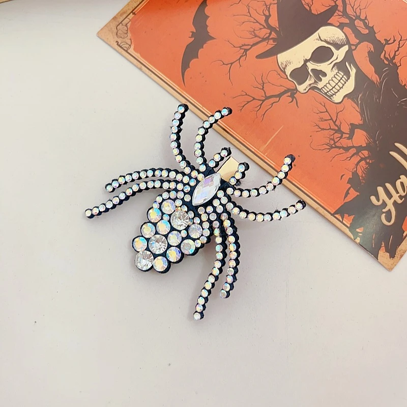 Épingle à Cheveux Drôle d'Halloween, Maquillage de Personnalité, Accessoires de Cheveux, Clips de Bords d'Araignée en Strass, Accessoires de ixpour Dames