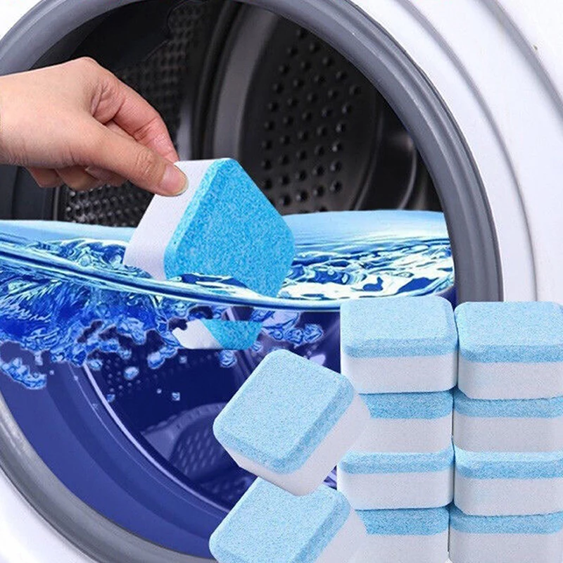 12pcs Washing Machine Tank Cleaner Detergent Effervescent Tablet Multifunctional Deep Descaler Remover Household Cleaning Tool