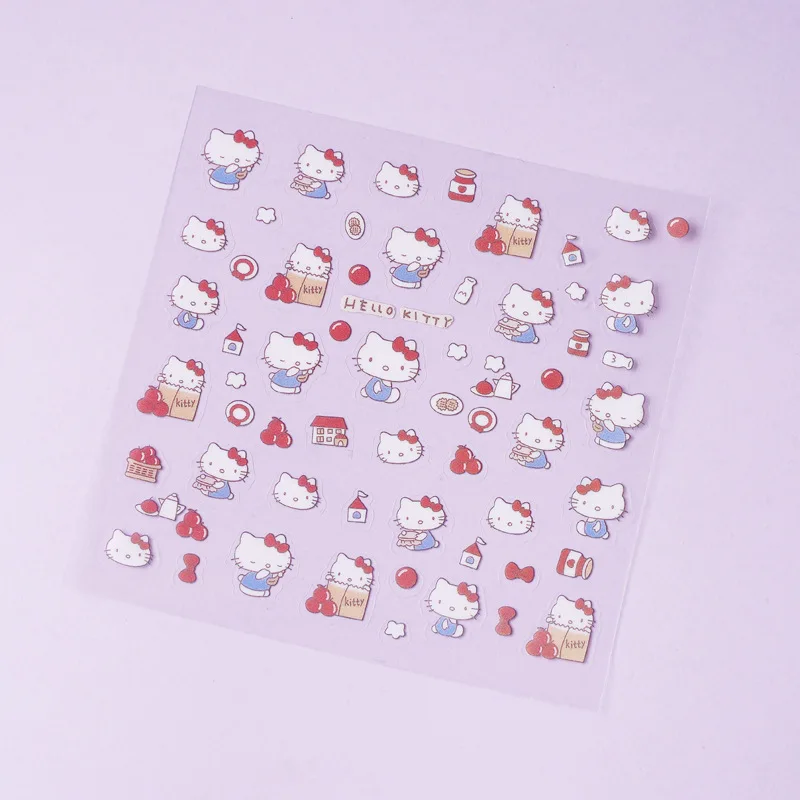

10pcs Hello Kitty Stickers Cute Transparent Student Desktop Refrigerator Decorative Stickers Waterproof Anime Women Accessories