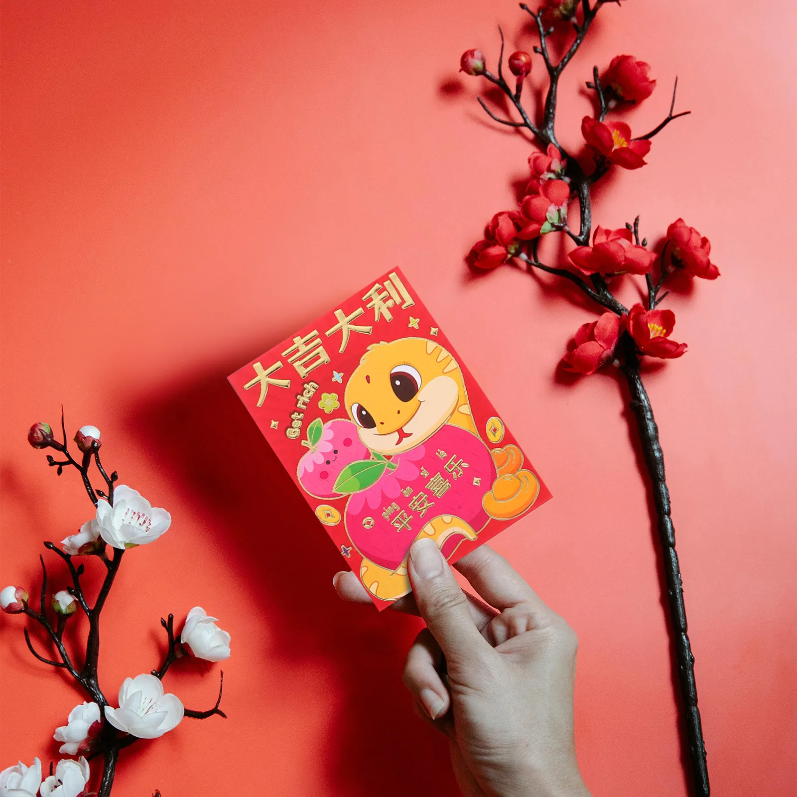 

36Pcs Red Envelopes for Chinese New Year Cartoon Design Snake Year Theme Traditional Money Envelopes Spring Festival Lucky Red