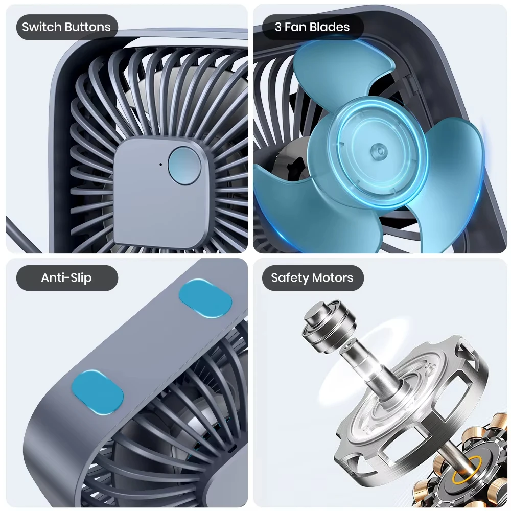 USB Desk Fan, Mini Fan Portable,3 Speeds Desktop Table Cooling Fan,Quiet Personal Small Fans for Room  Desktop Office Pocket fan
