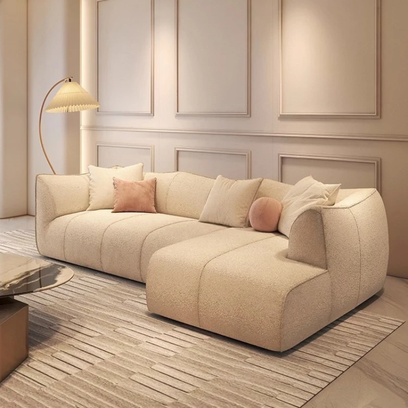 

Italian minimalist fabric sofa living room simple modern Nordic Japanese designer cream style small apartment sofa