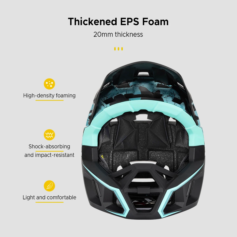 Full Face Mountain Bike Helmet Adult Racing Downhill MTB Helmet Equipped with EPP Chin Support for Adults Mountain Bike Cyclist