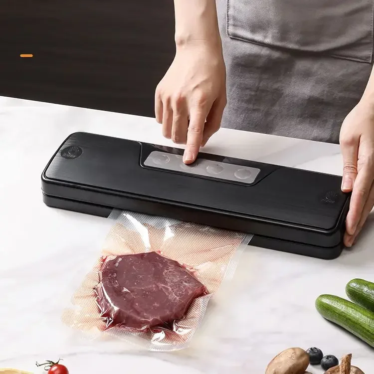 

Automatic Food Vacuum Sealer Wet or Dry Food Saver Packing Machine with 10pcs 17*25cm free bags for Sous Vide White/Black