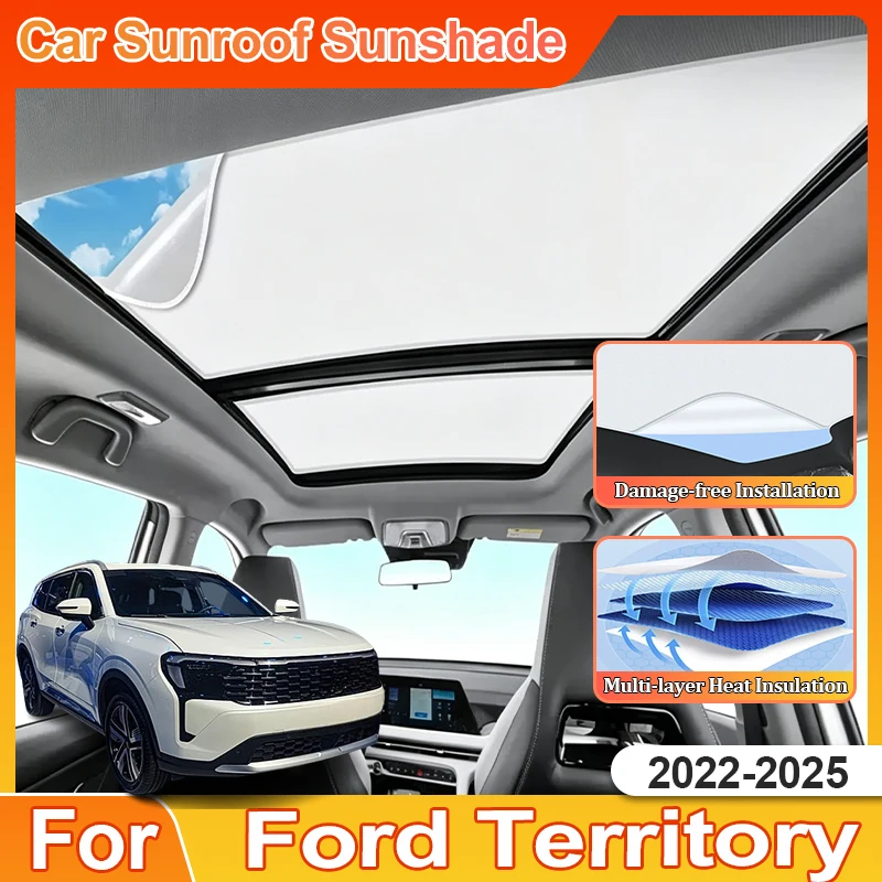 

For Ford Territory Equator Sport Car Accessories 2022 2023 2024 2025 MK2 Roof Sun Visor Electrostatic Adsorption Heat Insulation