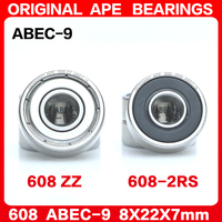10-50pcs ABEC-9 bearing 608ZZ 8x22x7mm  608 2RS 608RS 608-2RS 608 Z ZZ Precision ball bearings