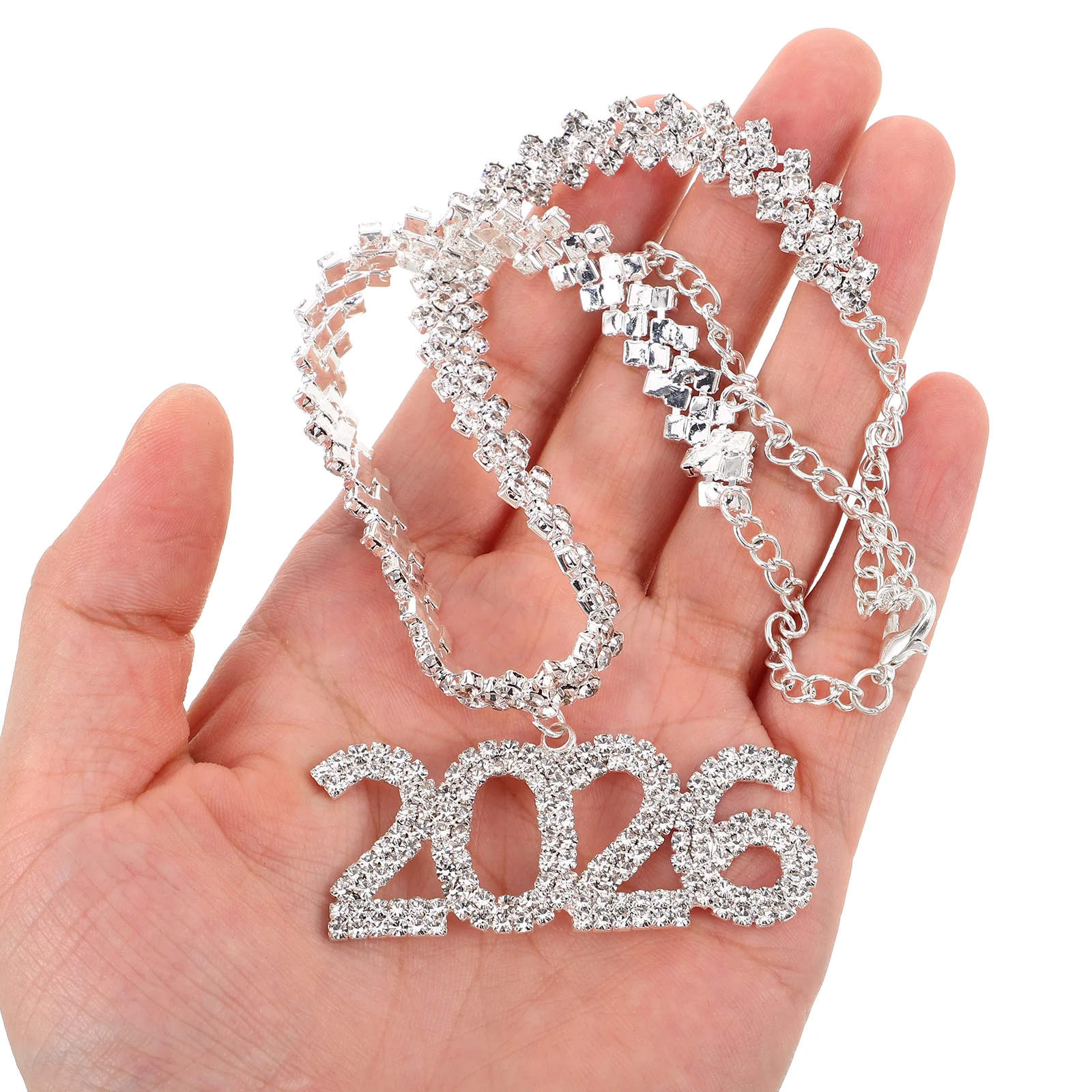 

Digital Clavicle Chain 2026 Rhinestone Necklace Hiphop Choker Adjustable Sparkling Jewelry for Women Men Party Graduation