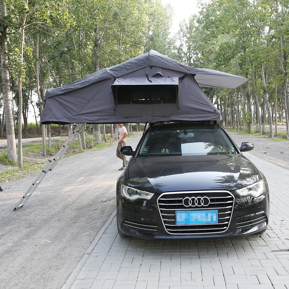 High Quality Aluminum Car Outdoor Rooftop Tent Camping 3-4 Person Roof Top Tent Soft Shell