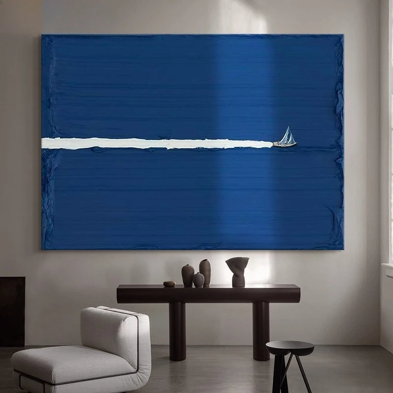 

Italian minimalist living room pure hand-painted oil painting texture decorative painting entrance modern simple sofa Nordic