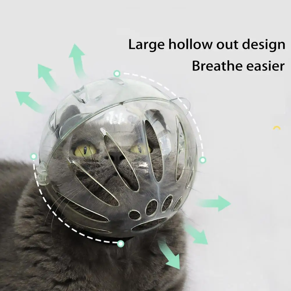 

Cat Muzzle Cat Helmet Adjustable Hood Breathable Anti Bite Muzzles Prevent Cats Small Dogs From Biting for Small Pets Grooming