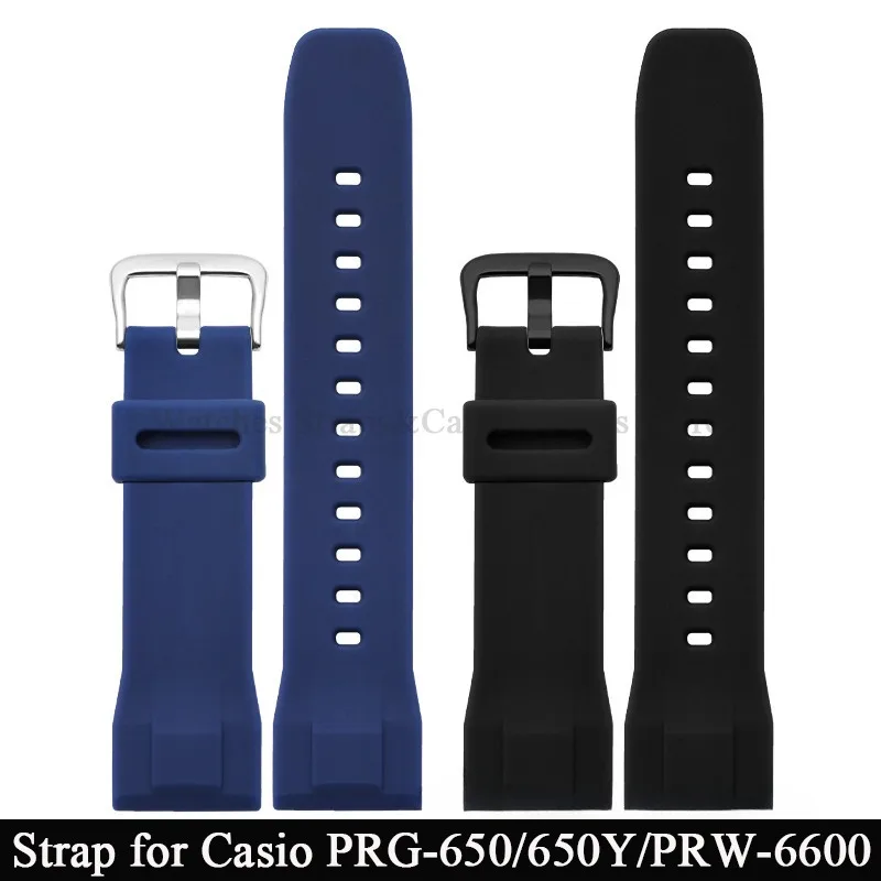 24mm Soft Silicone Strap for Casio for G-SHOCK PRG-650/650Y/PRW-6600 GA2000 Men Women Sport Rubber Waterproof WatchBand Bracelet