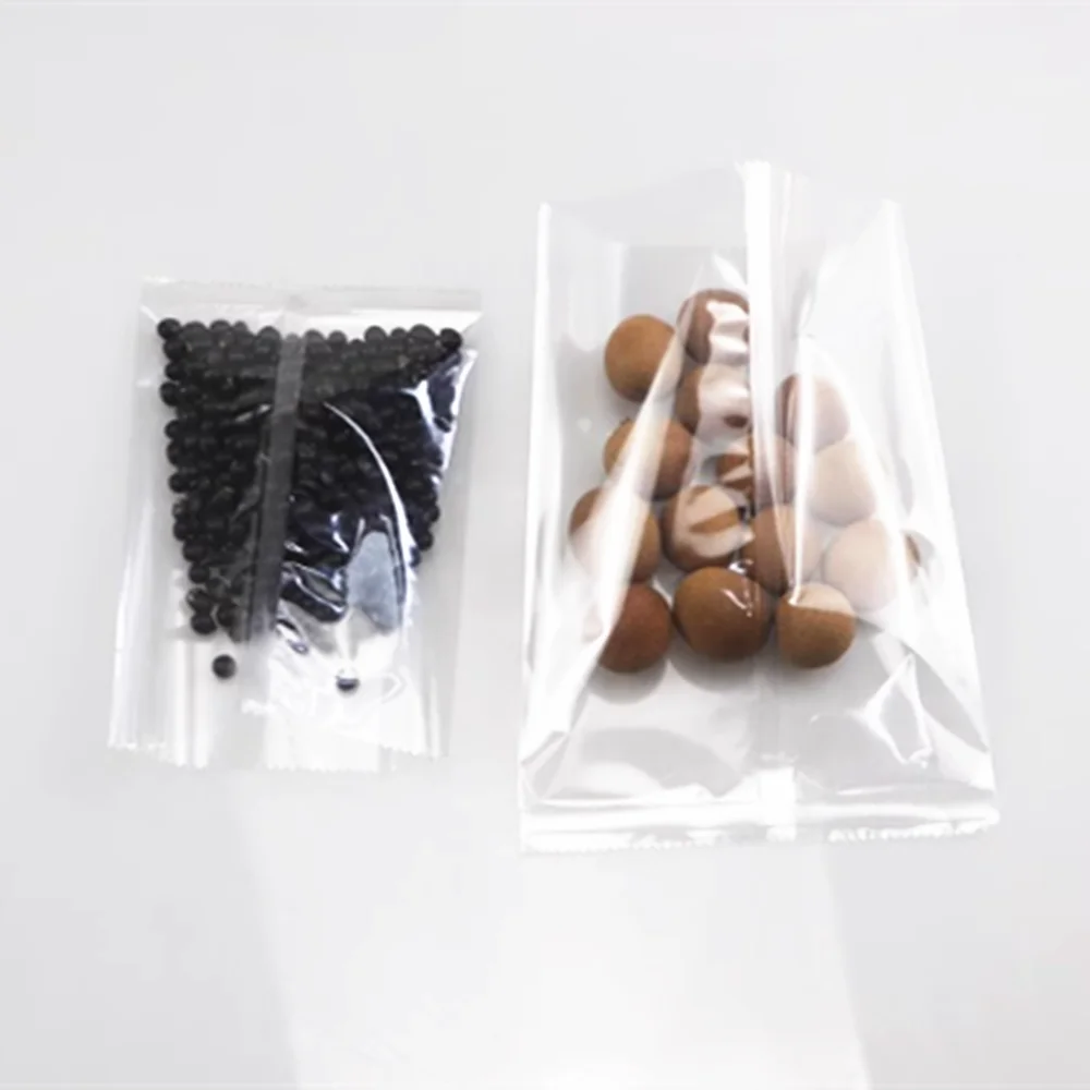 100pcs High Clear Middle Seal Plastic Bags - Food Grade Heat Sealing Flat Pouches - Candy / Cookies / Bread Package Baking Pack