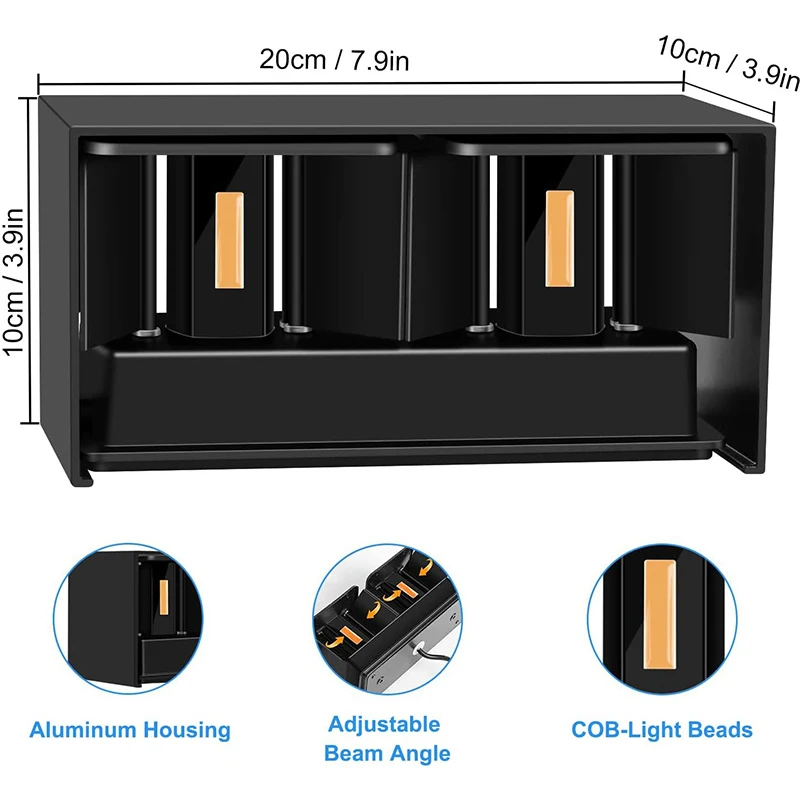 Imagem -05 - Impermeável Led Wall Light Lâmpada de Jardim ao ar Livre Varanda Lâmpada Corredor Arandela Interior Quarto da Escada 85265v Ip65