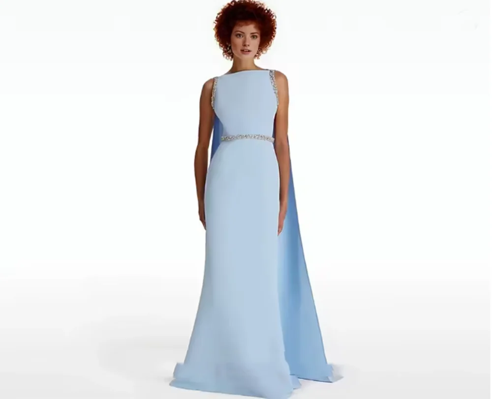 ชุดราตรีทรงเมอร์เมดแบบอาหรับสมัยใหม่ประดับคริสตัล  สามารถสั่งตัดได้  ชุดออกงานทางการ  ชุดพรอมผ่าข้าง  ชุดสำหรับงานปาร์ตี้  ชุดเจ้าสาว