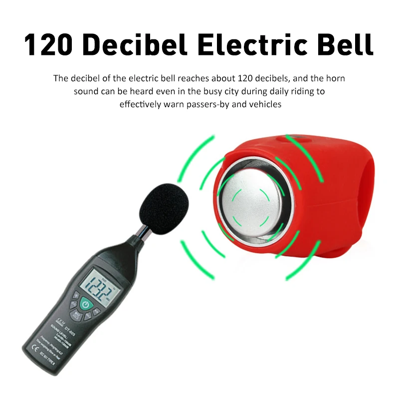 USB Bicycle Bell 120db Waterproof Cycling Bike Bells Rechargeable/Battery Electric Horn Mini Portable Cycling Handlebar Bell