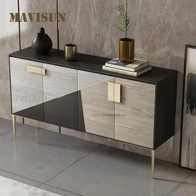 Nordic Sideboard Storage Cabinet Design Buffet Tables For Living Room Stainless Steel Feet With Multi-drawers In High Quality