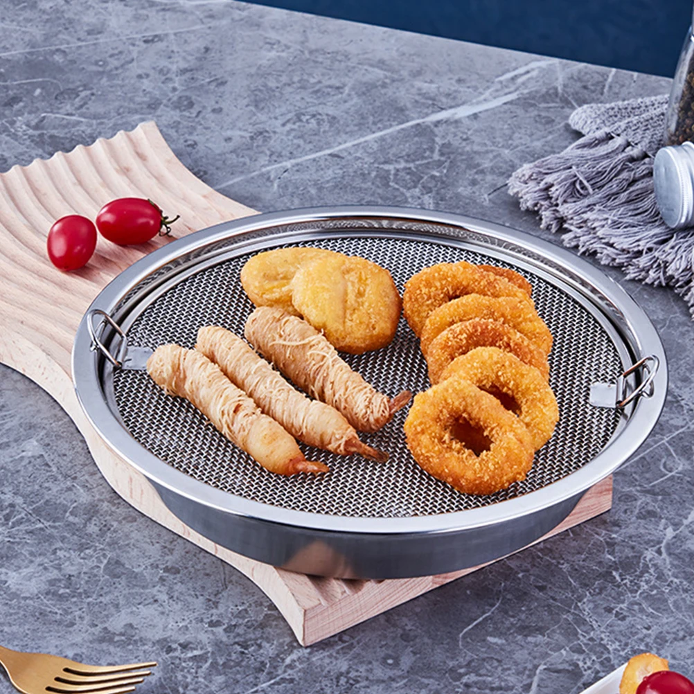 

1Set Stainless Steel Drain Rack Cooling Rack Plate for Kitchen Oil Drain Tool Baking Sheet Pan Fruit Vegetable Draining Net