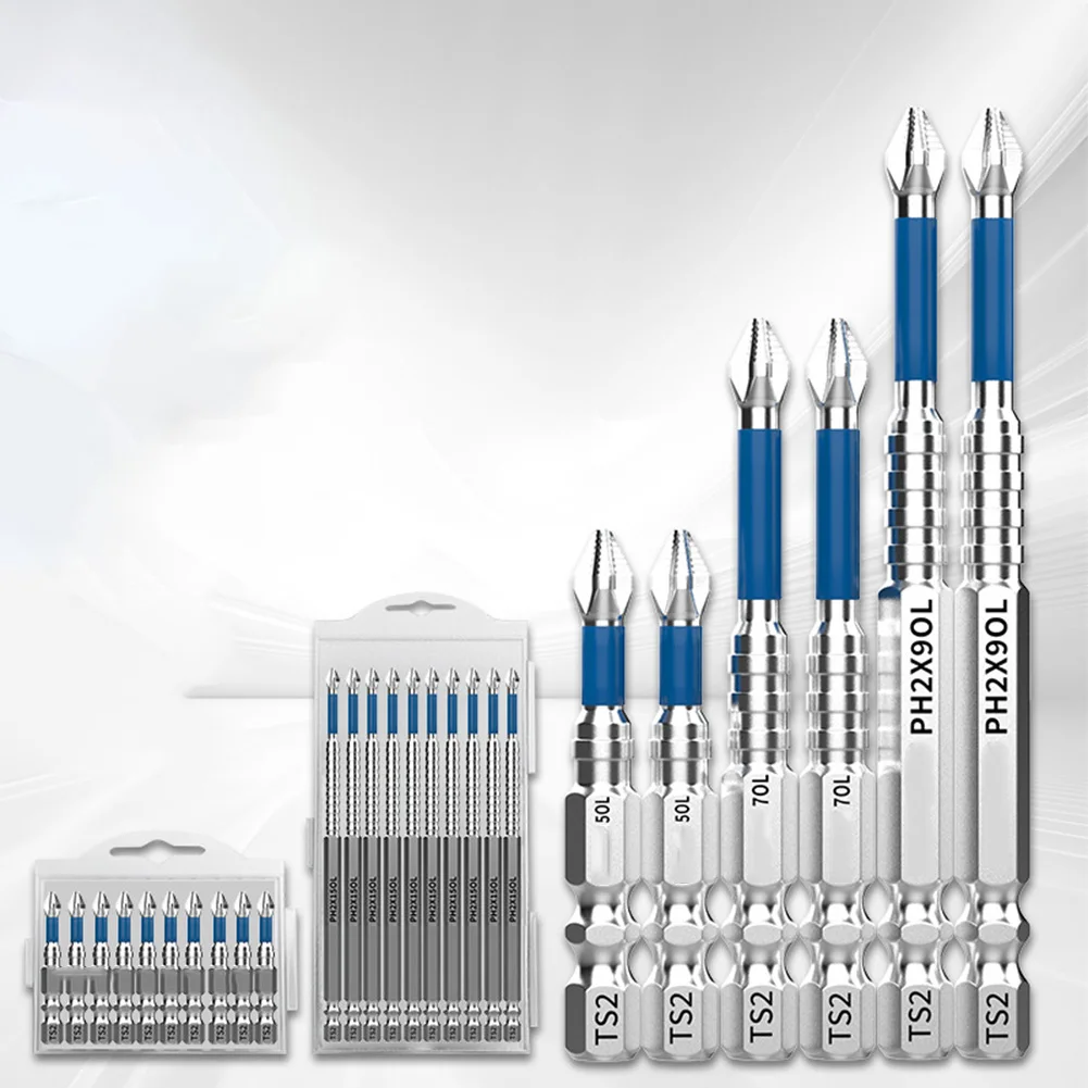 

6 Piece PH2 Screwdriver Bits Magnetic Cross Head Set Alloy Steel Non Slip Drill Bits for Precision Screw Driving