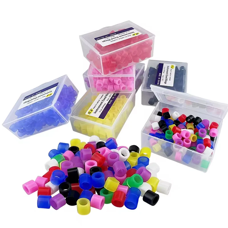 100pcs/Box Dental Code Rings Fit All Hand Instrument Marker Identification Circle Silicone Color Recognition Circle Autoclavable