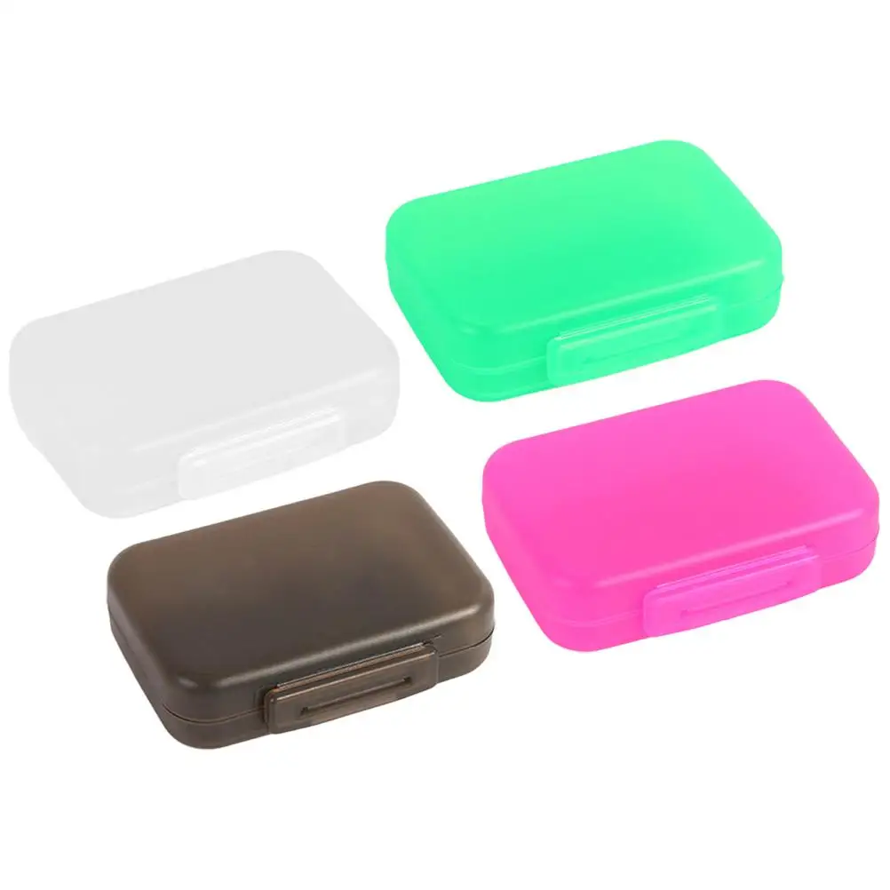 4 Pcs Pill Storage Box Large Daily Organizer Mini Single Compartment Rectangular Travel Supply Plastic Portable Easy Clean