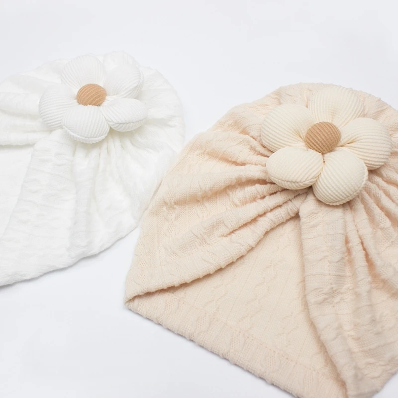 Newborn Baby Girls Boys Turban Hats Floral Pattern Infant Wraps Hat Knot Turban