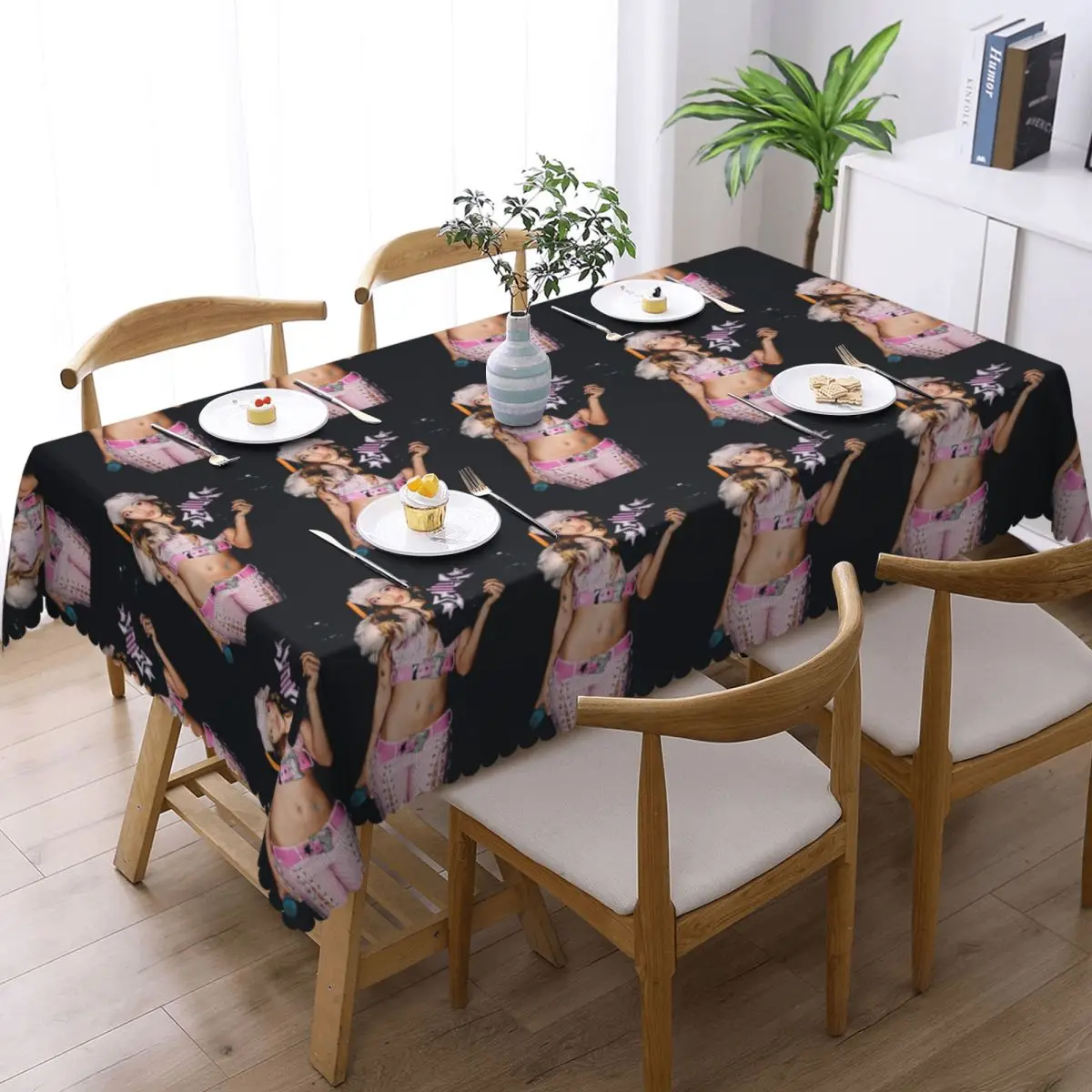 Singer Emilia Mernes Cover Emilia Mp3 Custom Rectangular Tablecloth Oilproof Table Cover for Dining Events Table Cloth