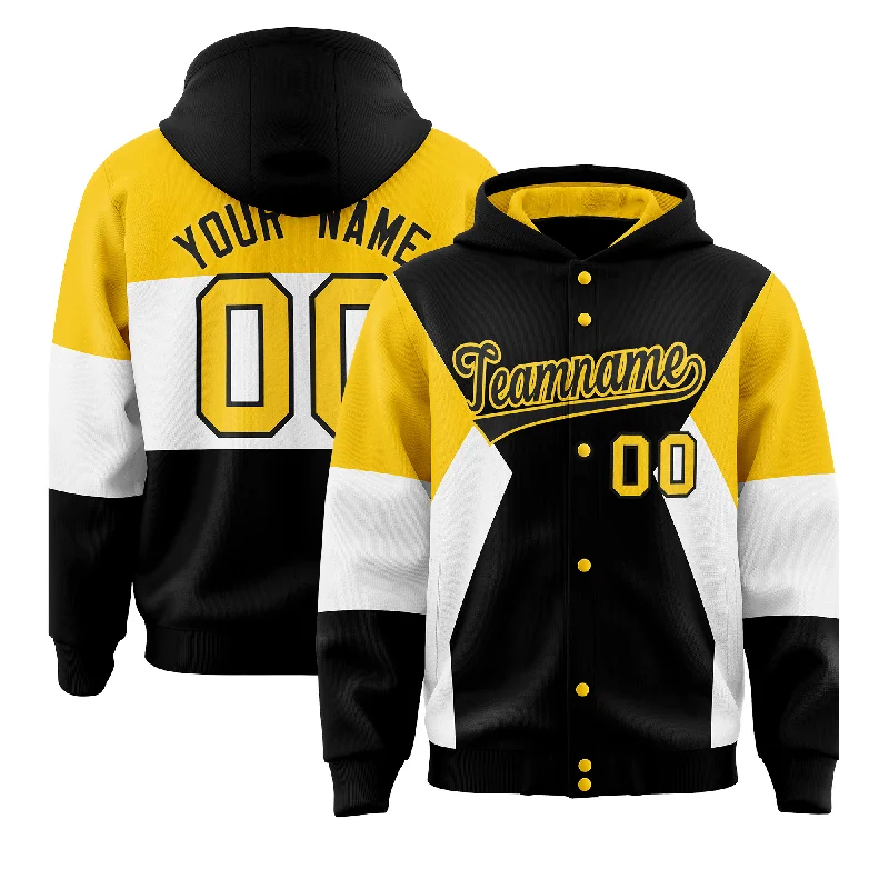 

Custom Jackets Winter Coats Stitch Men Color-Block Faux Cotton Hooded Full Button Varsity Baseball Jerseys