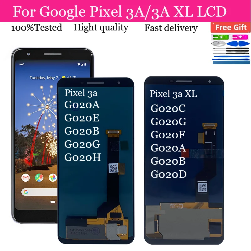 OLED For Google Pixel 3A XL 3AXL G020C LCD Display Screen+Touch Panel Digitizer For Google Pixel 3a G020A LCD G020F