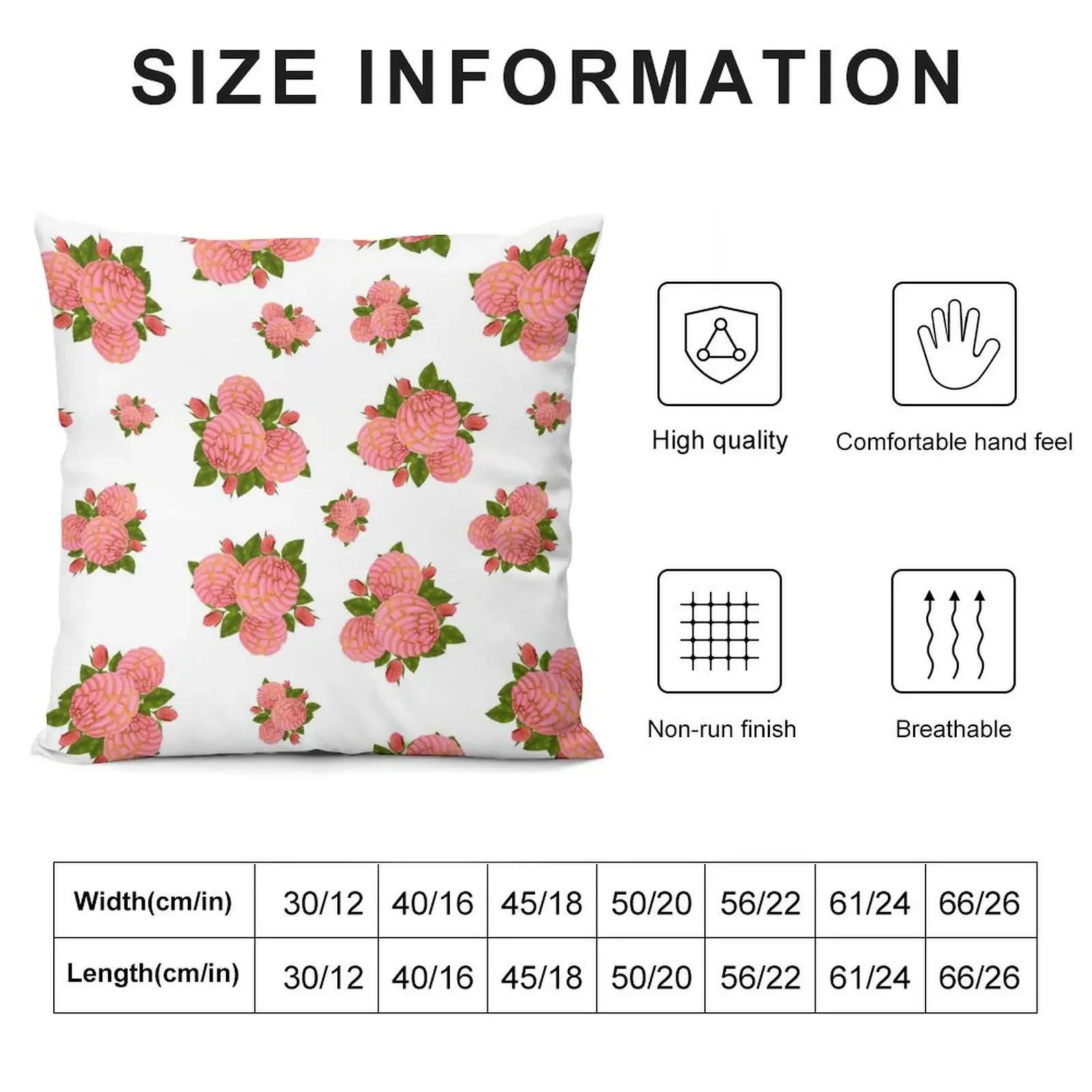 Pink pan dulce concha flower bouquet print Throw Pillow Christmas Cushion For Home Decorative Cushions For Living Room pillow