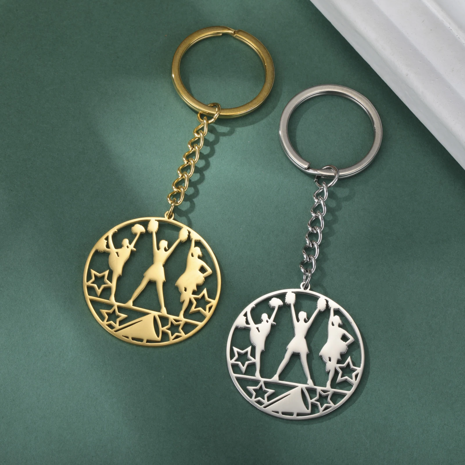 COOLTIME Sporte reignis Schwimmen Basketball Anhänger Schlüssel bund Edelstahl Sportler Schlüssel ring Auto Schlüssel bund Sport liebhaber Schmuck – Detail 24