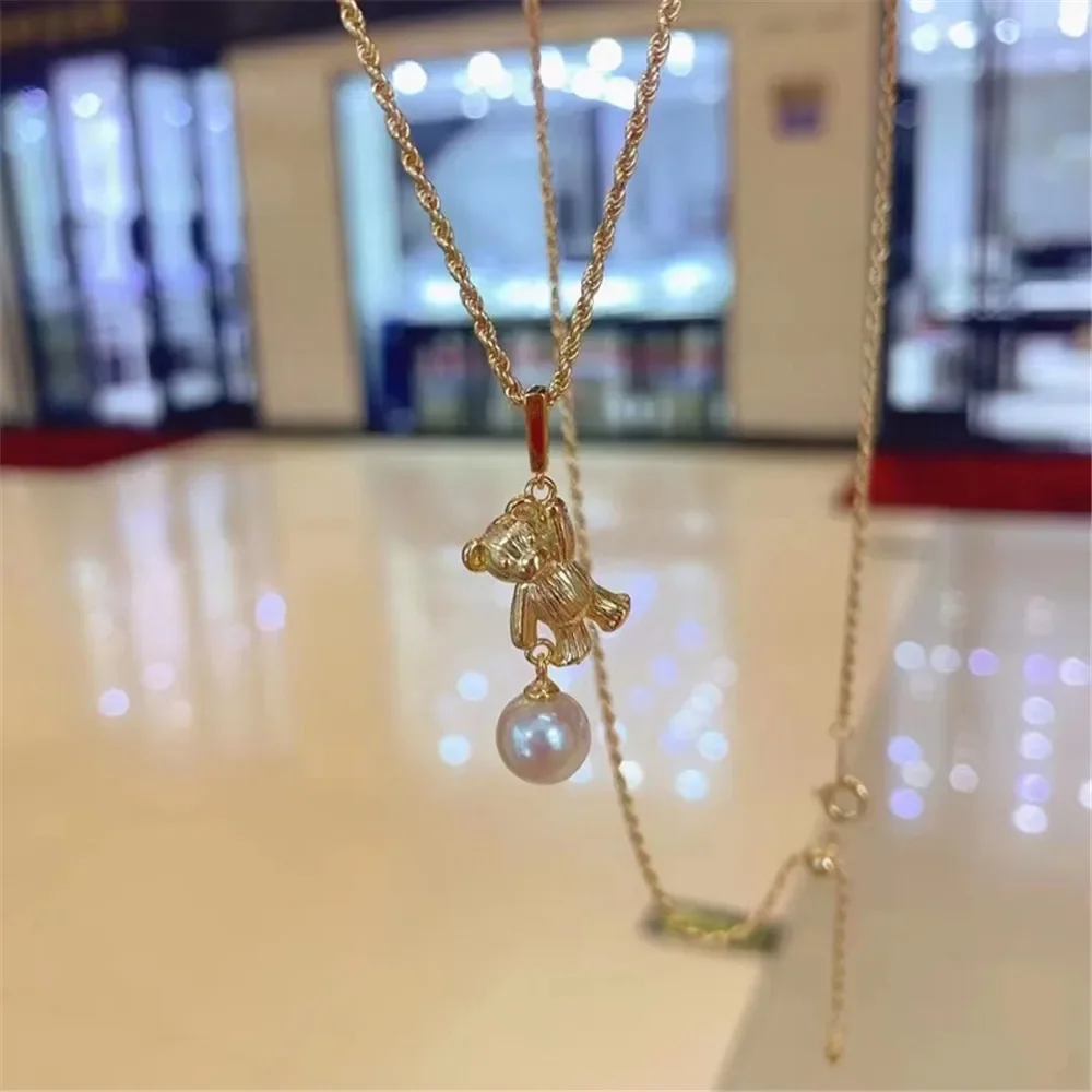 925 Stamped Alloy Gold Plating Pearl Pendant Setting DIY Jewelry Findings, Craft Supplies for Handmade Pendant Accessory