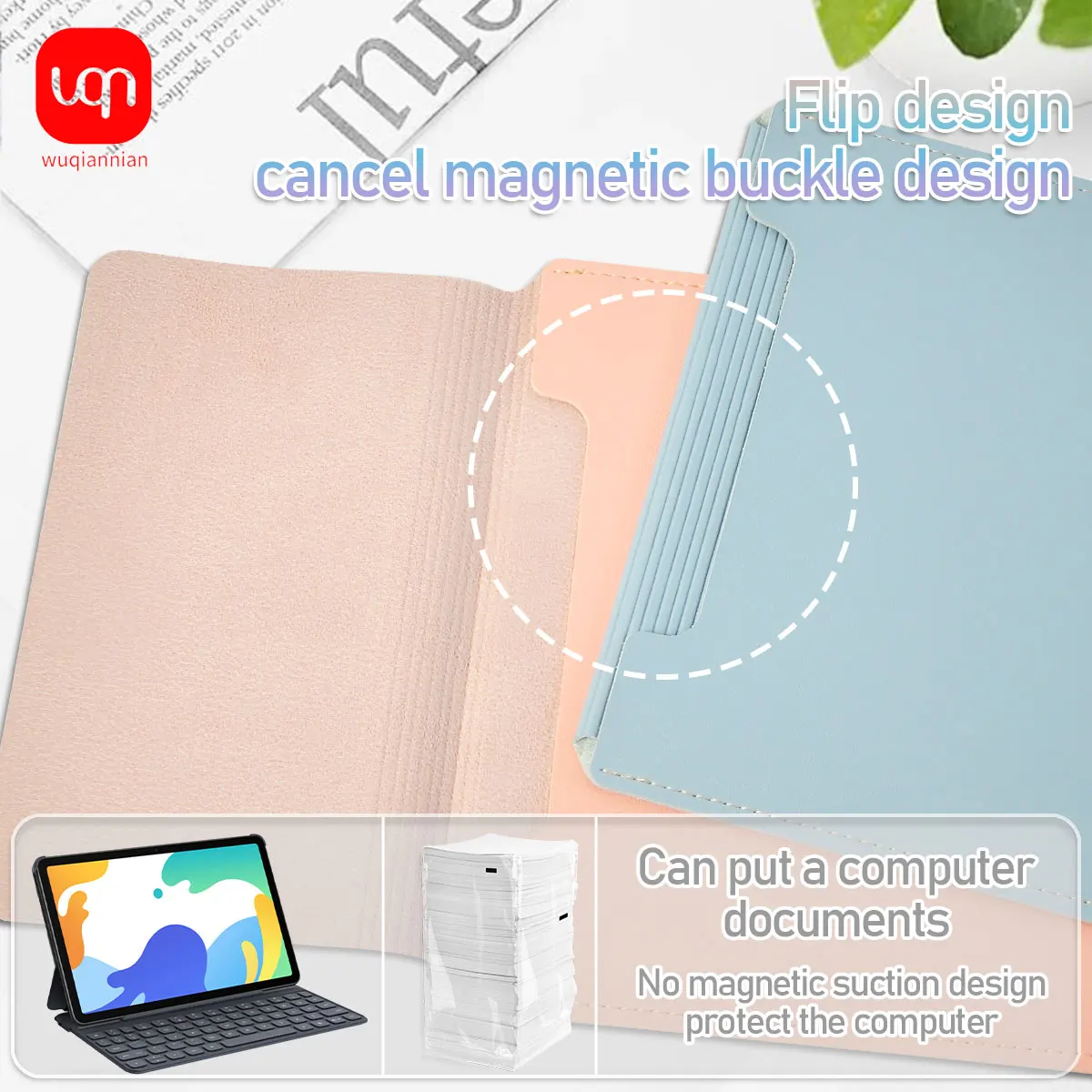 WQN 1 Buah Tas File Tebal Warna Tas Bagian Dalam Laptop A4 Kotak File Perlindungan Buffering Multifungsi Perlengkapan Kantor