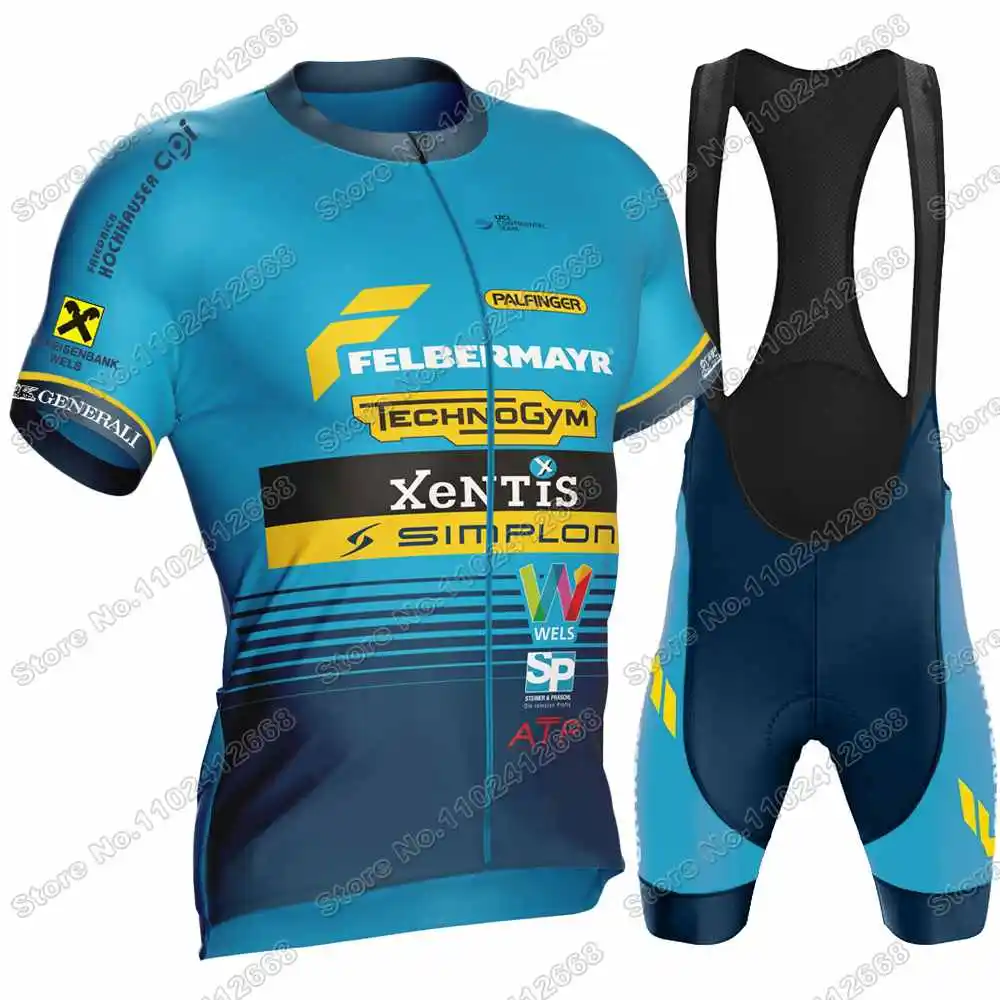 2023 Team Felbermayr Simplon Wels Cycling Jersey Set Summer Cycling Clothing Men Kits Road Bike Shirt Suit Bicycle Bib Shorts