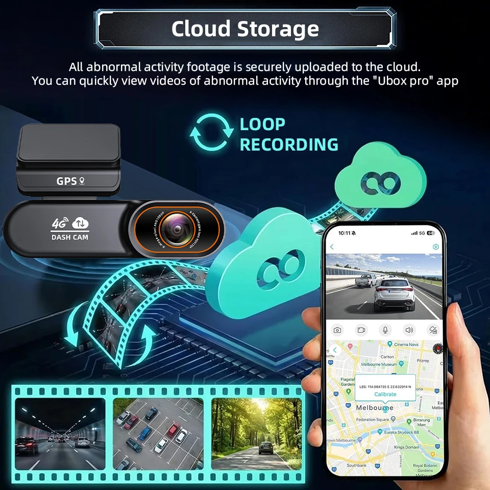 E-ACE 4G LTE DashCam With Built-in SIM Card Remote Live View 24/7 Parking Monitor GPS Track 2-Way Audio For Fleet Safety Monitor view 4