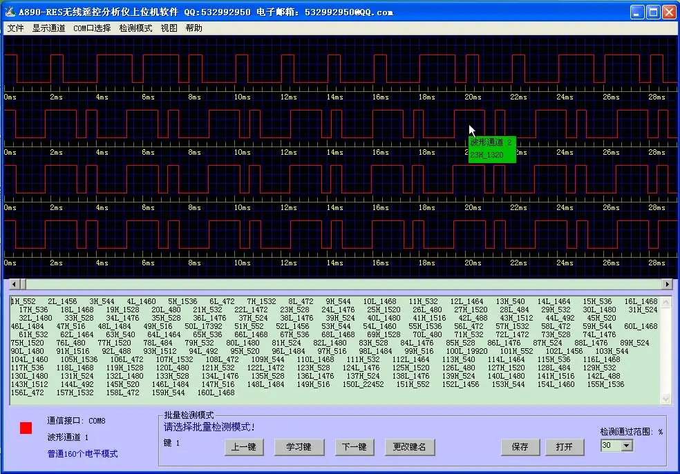 Chinese Version Long Standby Time/dual Standby AT99 Wireless Remote Control Analyzer Detector