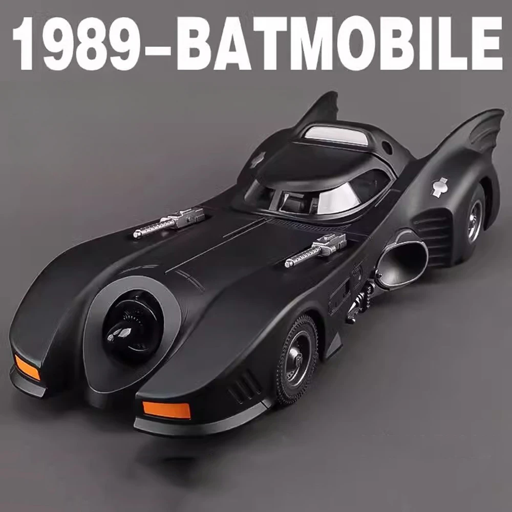 1:18 Scale Batmobile Car Model Toys Metal Diecast Sound Light Shock Absorption Home Decoration Vehicles Models for Kids Gifts