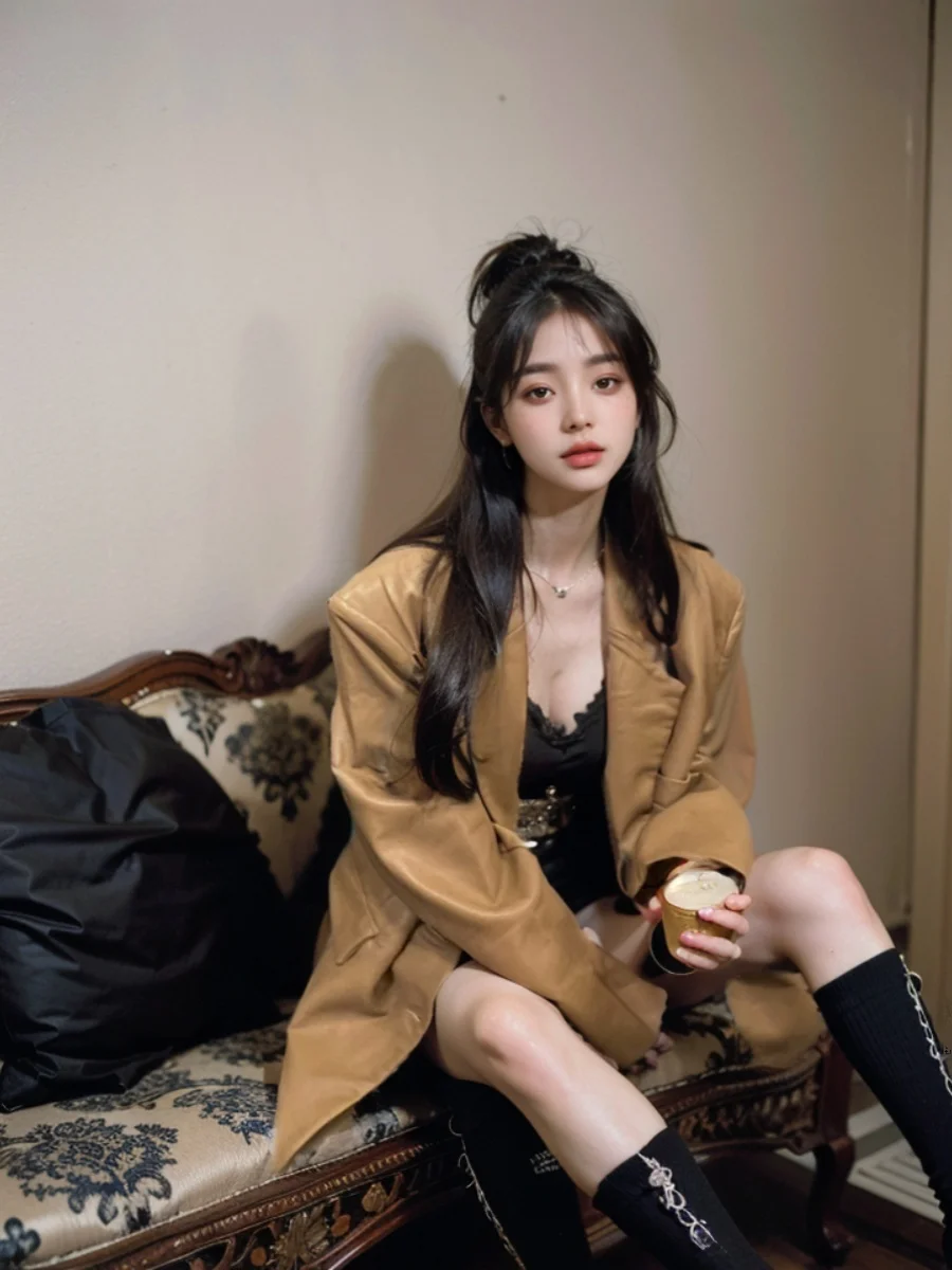 

American Retro Style Shoulder Padded Leather Jacket Women's Spring Autumn High Fashion Sensation Street Style Suit Top