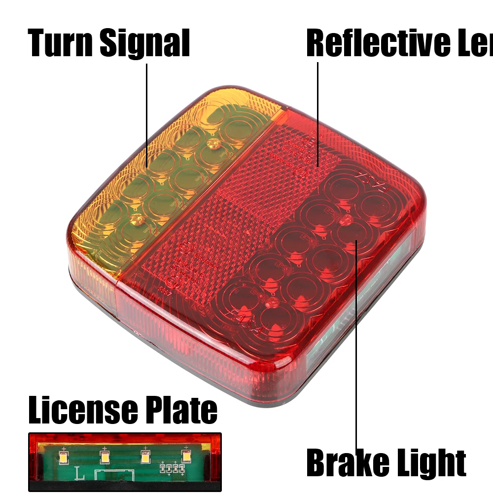 Akumulatorowe bezprzewodowe soczewki odblaskowe Tylne światła ciężarówki Światła hamowania LED Przyczepa Tylna lampa kierunkowskazu Przyczepa